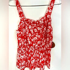 🆕 Parallel Skies Red and White Floral Top